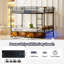 Lit superposé avec station de charge USB, capable de se séparer, lit superposé en métal, espace de rangement, lit avec barrière de sécurité et échelles, aucun sommier nécessaire
Noir
