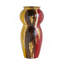 Vase courbé en céramique 10 x 10 x 20,9 po avec finition multicolore abstraite