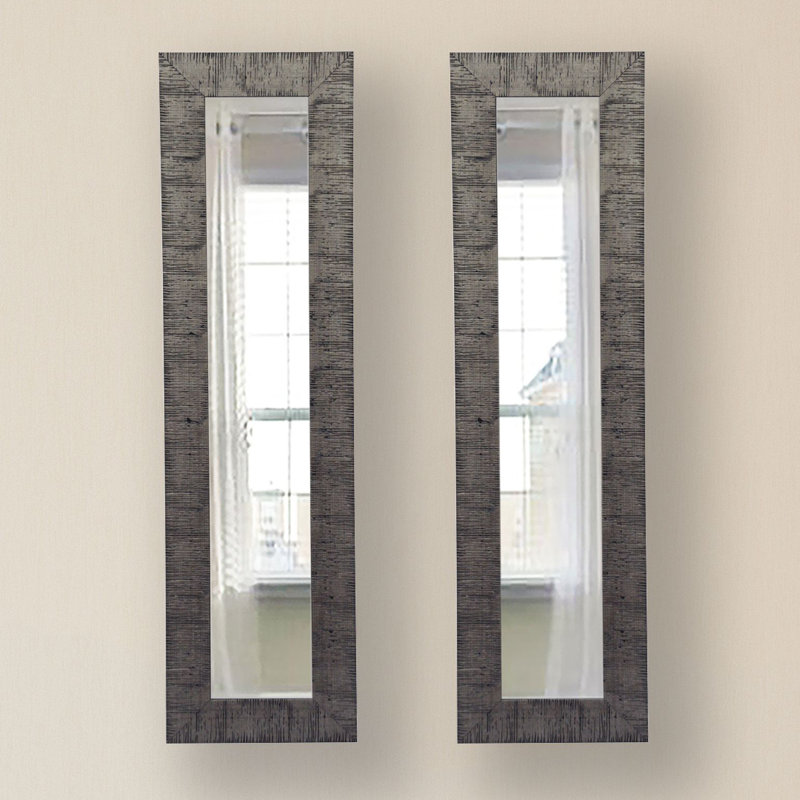 Motley Wood Flat Wall Mirror, 13.5" H x 37.5" W