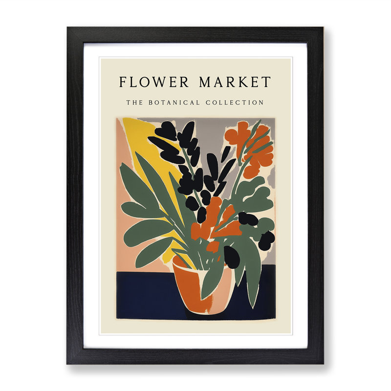 The Botanical Flower Market Exhibition No.3 - Single Picture Frame Print on Wood, 34cm H x 25cm W x 2cm D