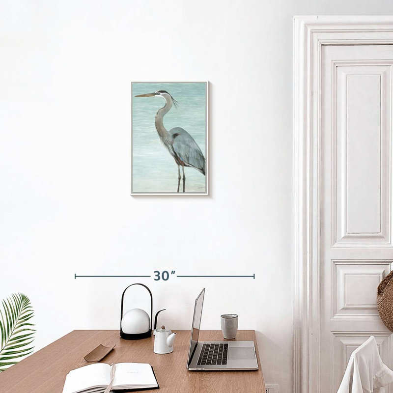 Grand héron, Floating Frame White, 13" x 19"