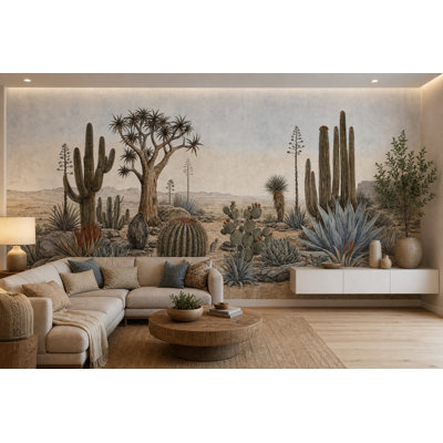 Desert Landscape Wallpaper Cactus Southwestern Wall Mural