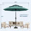 Parasol de marché rond à 3 niveaux de 10 pi avec parasol rond de marché avec manivelle et bouton-poussoir inclinable UV-2060118211