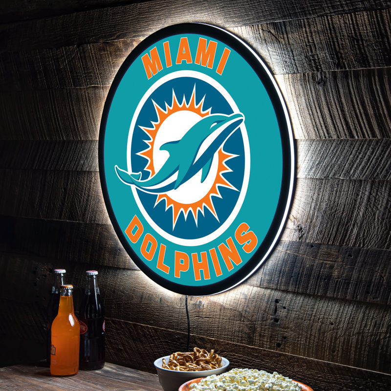 Plaque murale lumineuse NFL, Dolphins de Miami