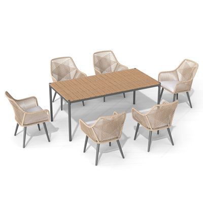 Ensemble de salle à manger 7 pièces avec 1 table et 6 chaises