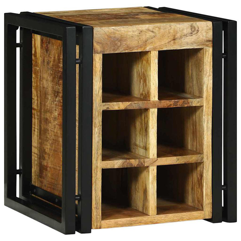 Solid Wood Open Shelving Wine Bottle Rack, Natural