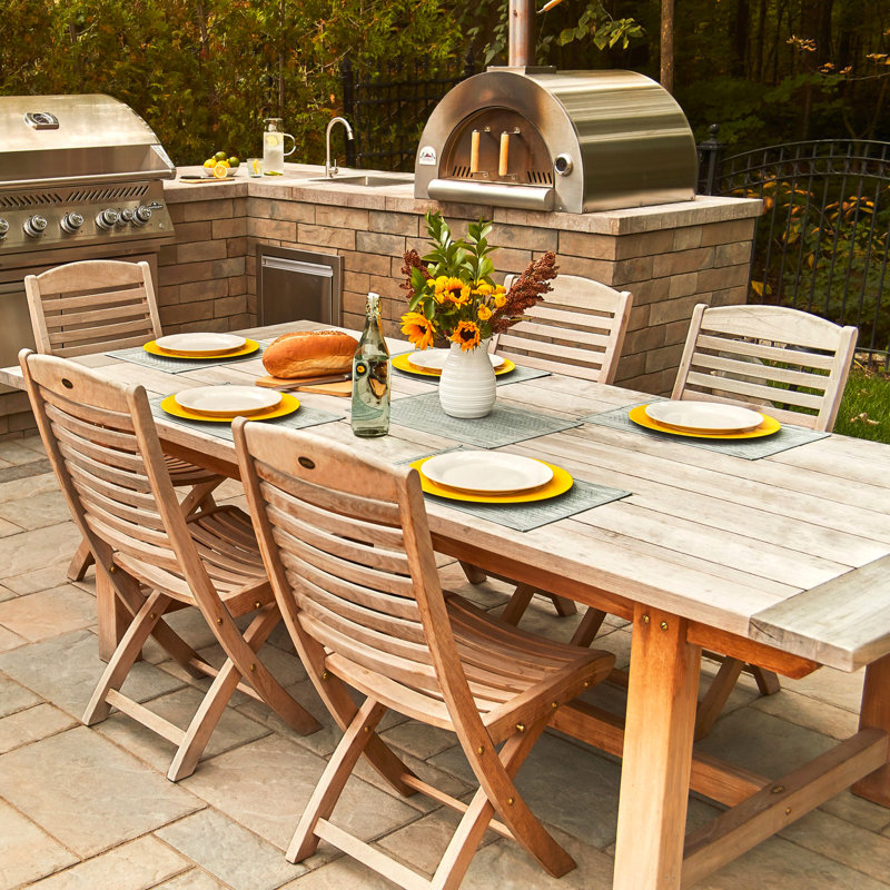Manhattan Teak Armless Folding Chair with Curved Backrest