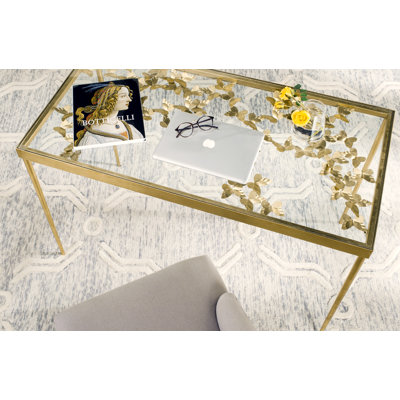 Ingrid Glass Iron Writing Desk