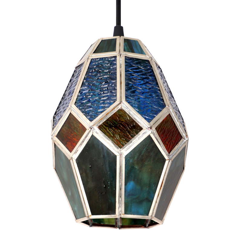 Luminaire suspendu en verre et en métal 5,5 po l Bouvier