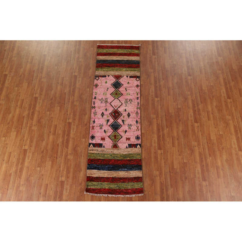 Tapis de couloir tribal marocain noué à la main 3 x 10