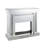 Wood and Mirror Electric Fireplace with Embedded Faux Crystals, Clear