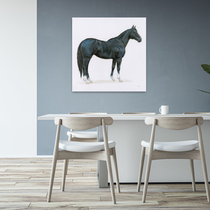 Black Horse Traditional Art, 32" H x 32" W