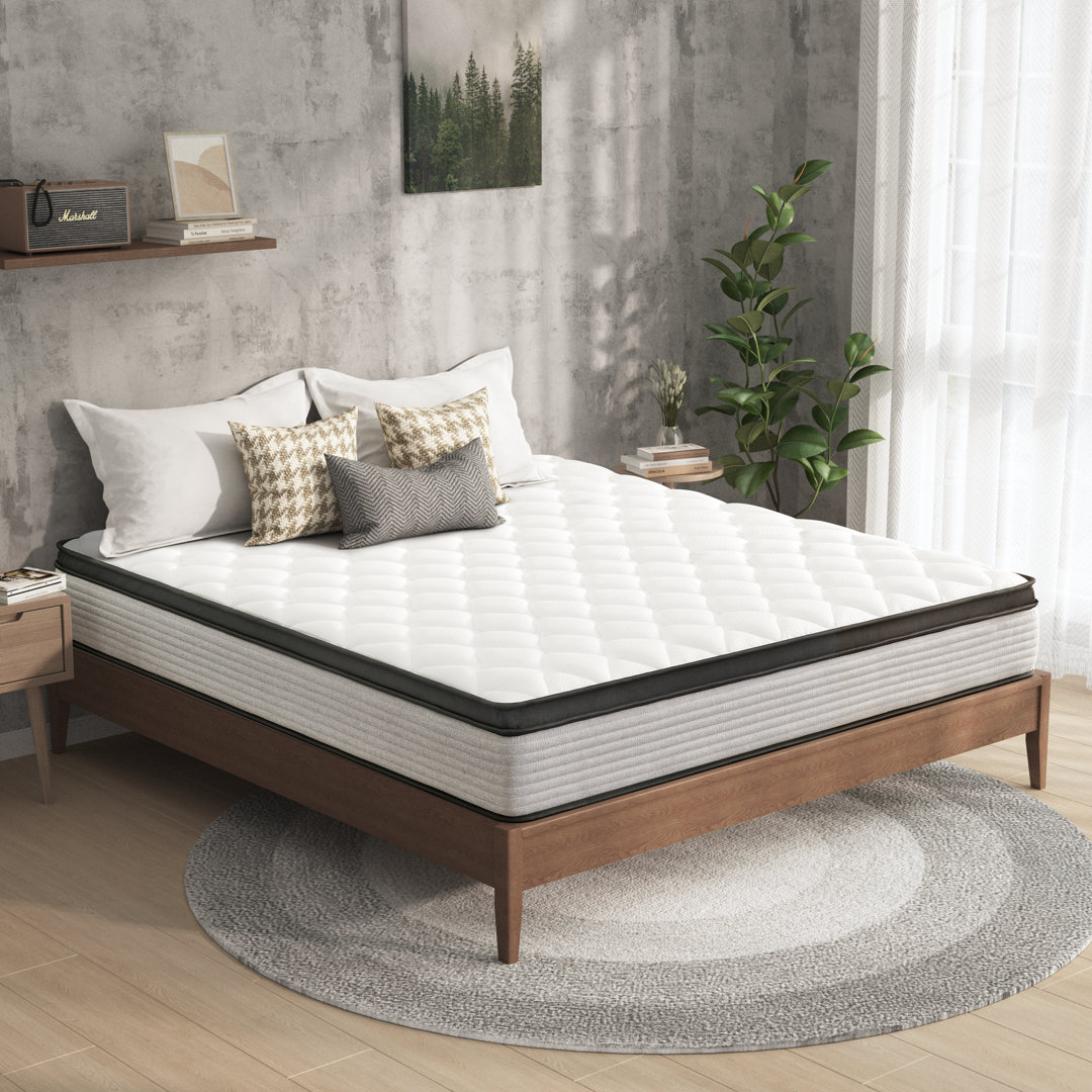 12-Inch  Pocket Spring & Memory Foam Hybrid Mattress For Cool Comfort And Lasting Support Alwyn Home Mattress 