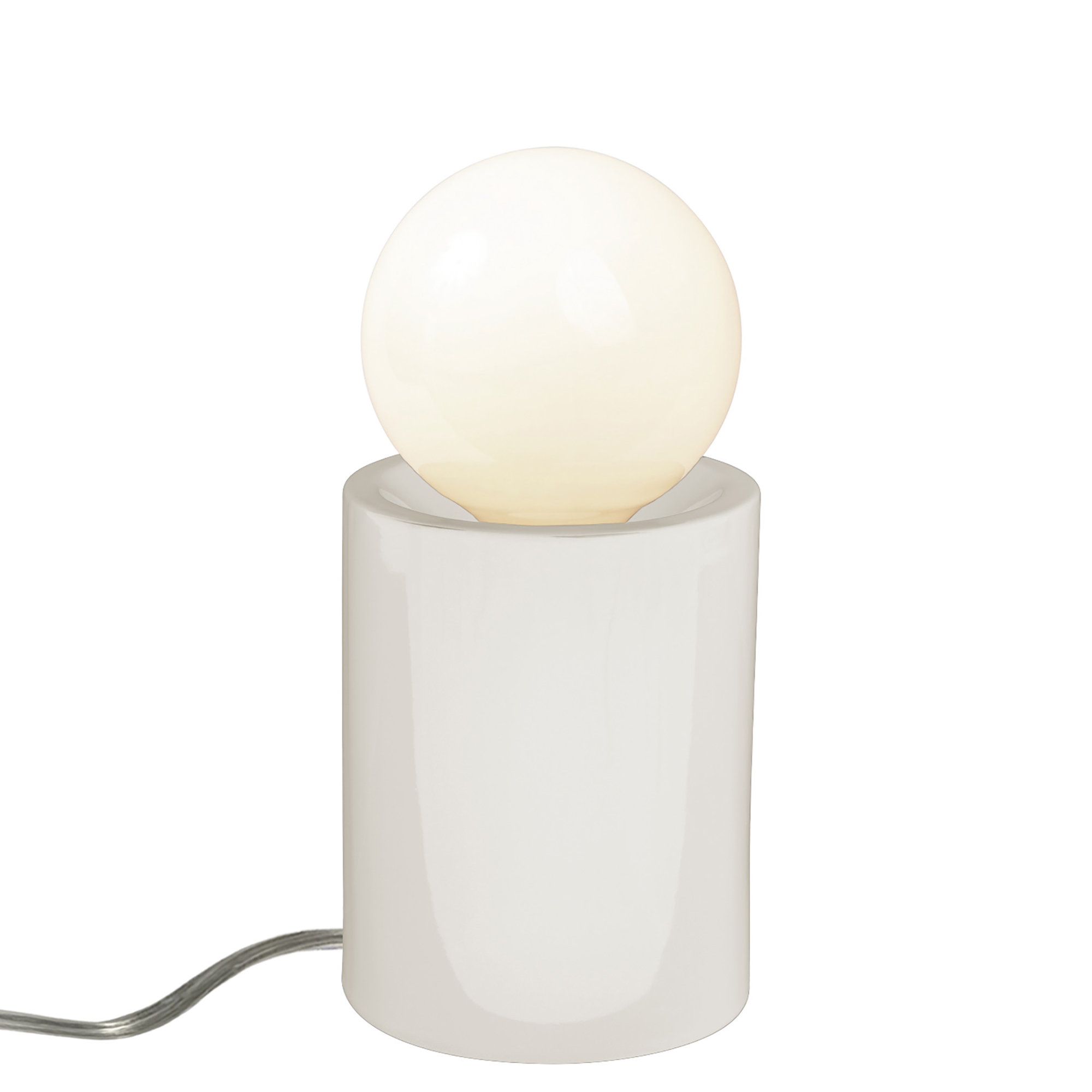 Rachid Ceramic Torchiere Lamp, 11.5" H x 5.5" W x 5.5" D, Gloss White