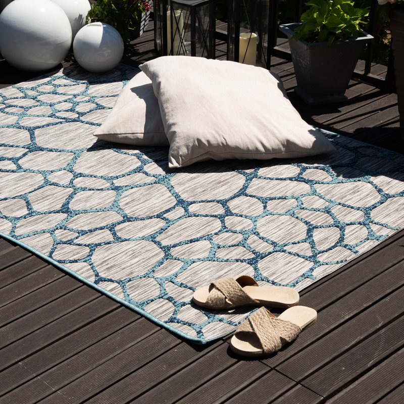 Abstract Hand Woven Indoor / Outdoor Area Rug, Rectangle 200 x 290cm
