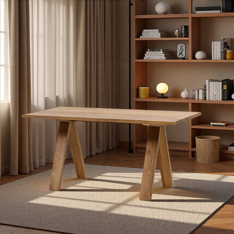 Grand bureau rectangulaire en teck Log Log, H 29,52 po x l 62,99 po x P 31,49 po
