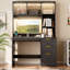 MDF Computer Desk with Built-In Electrical Outlet-350558314