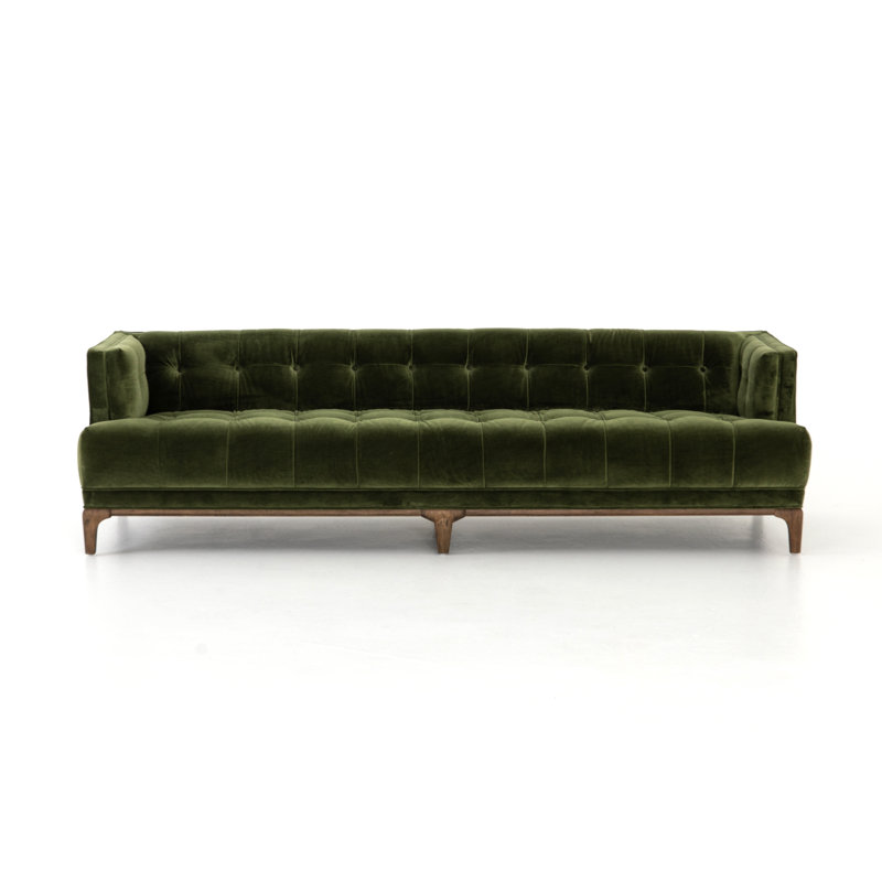 Dylan Sofa, Sapphire Olive Velvet, Aspen Gray