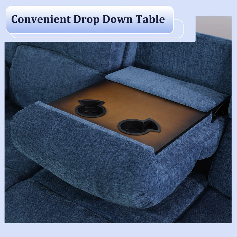 Canapé inclinable manuel 78,5 po, Bleu
