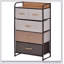 Commode à 5 tiroirs, commode en tissu, rangement à 4 niveaux pour vestibule de chambre à coucher, unité de tour avec plateau en bois-1770071738