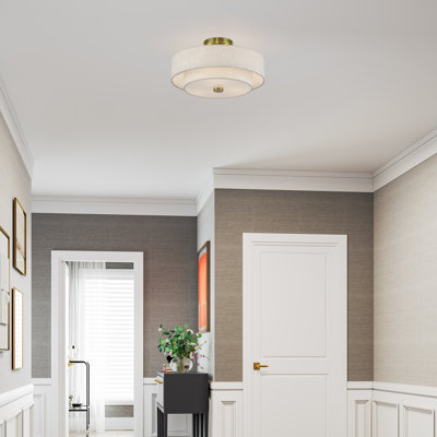 Acree 3 Light Antique Brass Large Semi-flush