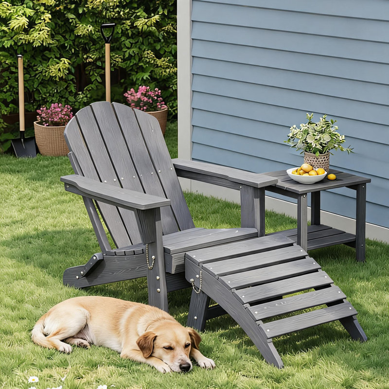 Repose-pieds pliant Adirondack avec manette de jeu, Gris