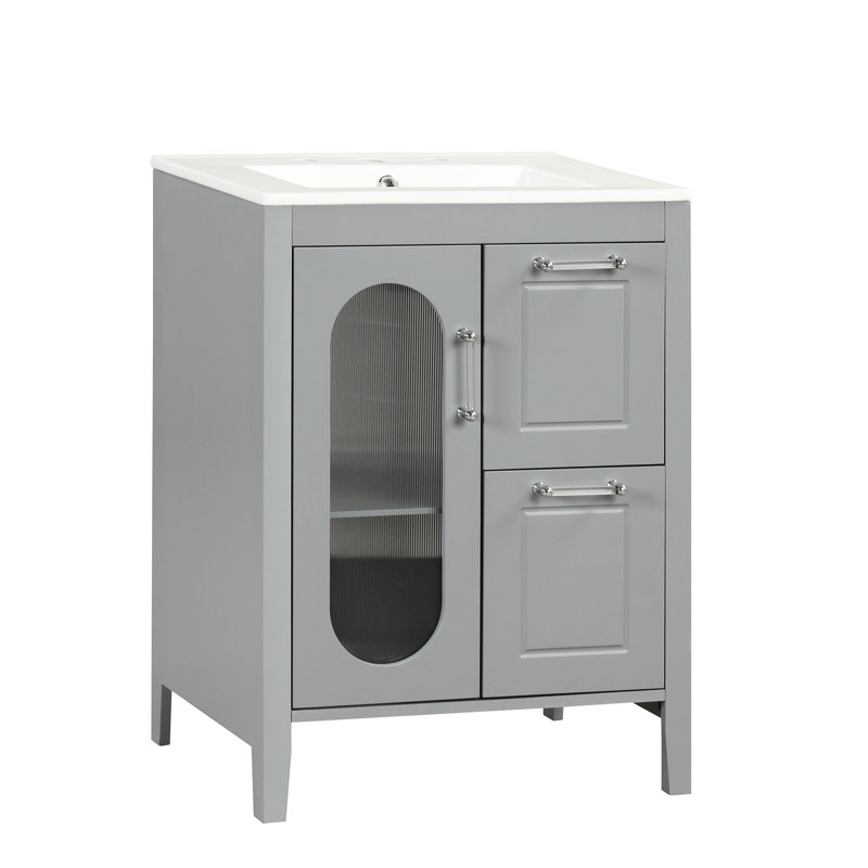 Ensemble de meuble-lavabo 24 po avec lavabo 24 po avec lavabo, Gris