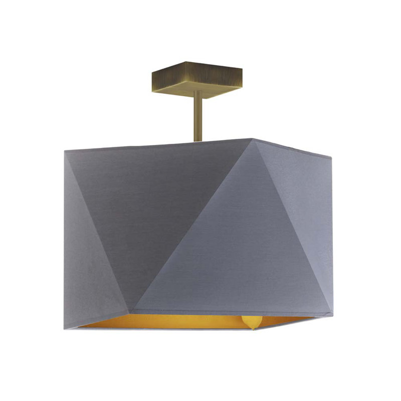 Glisson 1 - Light Square/Rectangle Pendant, Brushed Bronze, Grey