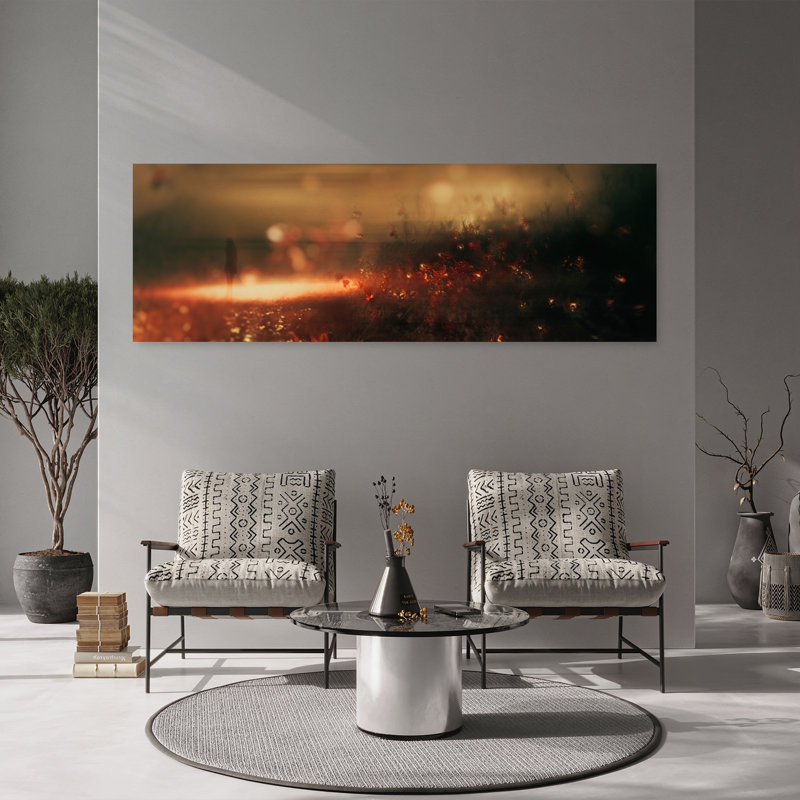«Ethereal Field Glow Dreamy Ethereal Abstract Autumn Landscape Art», art mural, H 20 po x l 60 po