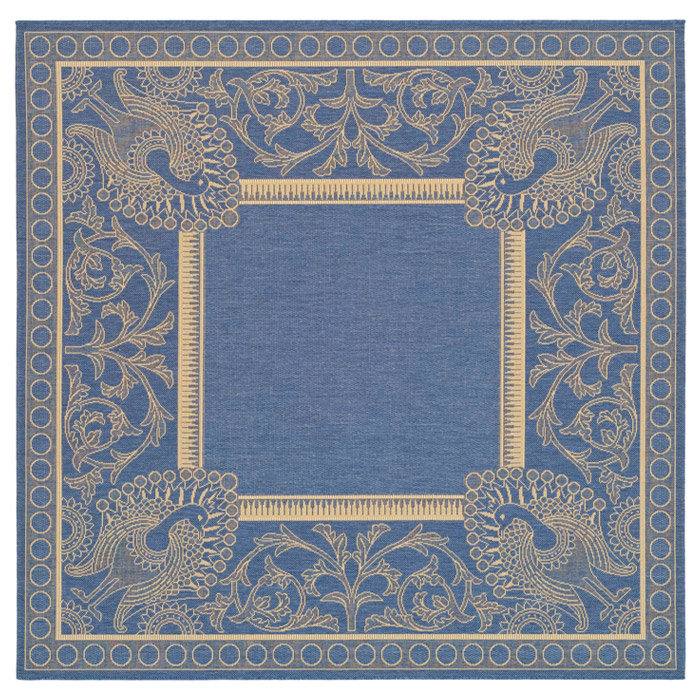 Arneshia Floral Handmade Flatweave Blue/Natural Indoor / Outdoor Area Indoor/Outdoor Area Rug