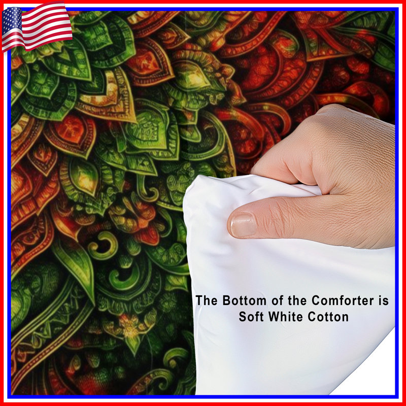 Intricate Mandala Pattern Comforter, Queen