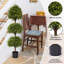 55" Artificial Triple Ball Green Boxwood Topiary In Planter