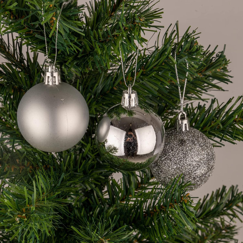Polyvinyl Chloride (PVC) Bauble, Silver, 5cm H x 5cm W x 5cm D