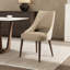 Chaise d'appoint de salle à manger rembourrée en bois massif et velours Liora-126635994