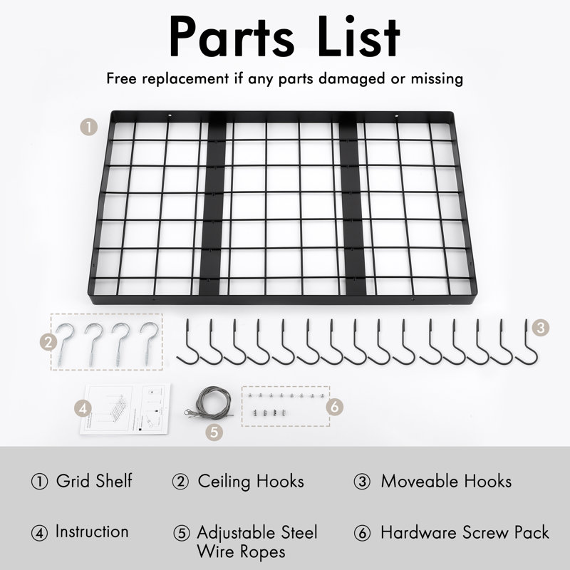 Iron Rectangle Hanging Pot Rack
