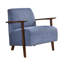 Chaise de salon en bois massif en velours côtelé bleu, chaise d'appoint moderne et rembourrée, rembourrage en mousse, structure en contreplaqué-1231826475