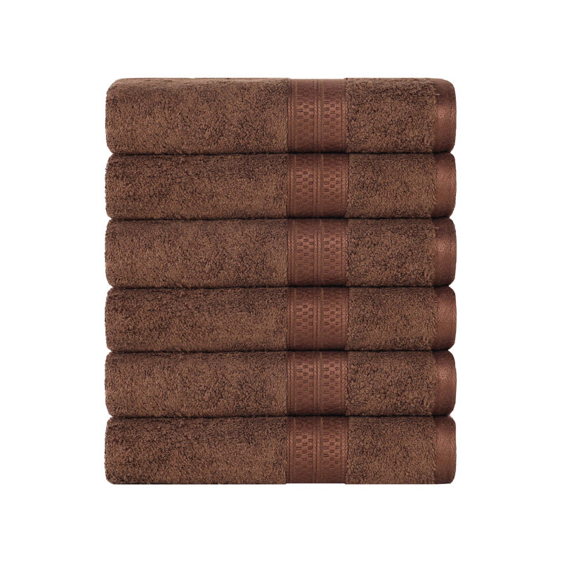 Nolhan 60% Cotton and 40% Rayon from Bamboo Hand Towel Set, Cocoa