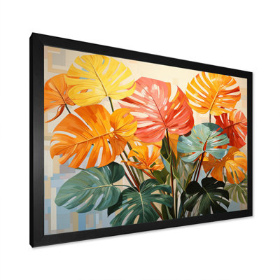 «Orange Green Tropical Plants I» sur toile