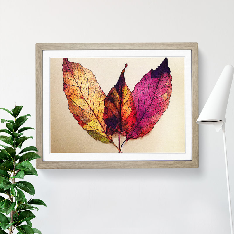 Plant Leaf Vol.2 - Framed Print, 46cm H x 64cm W x 2cm D, Oak Framed