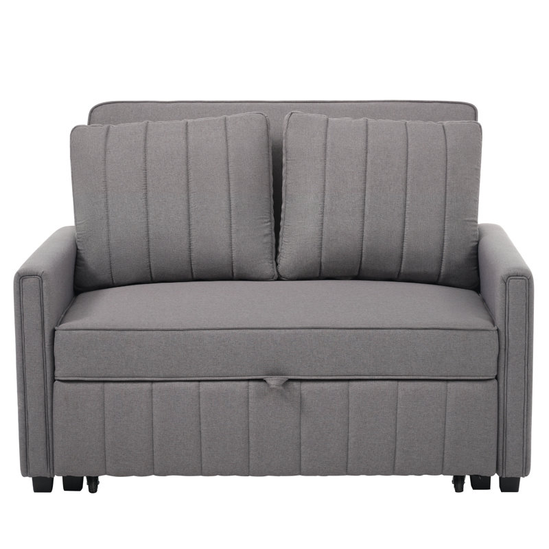2 Seater Linen Sofa Bed, Grey