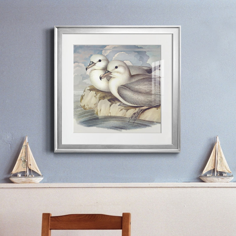 Surf & Sand I-Premium, reproduction encadrée - prête à être accrochée, Papier avec cadre argenté, Blanc