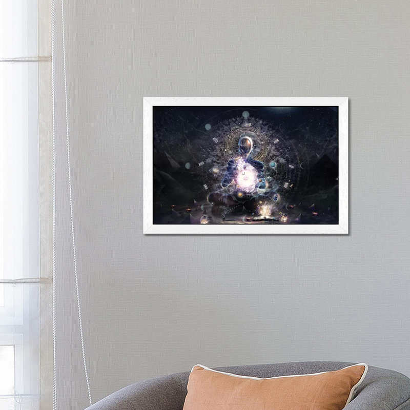 The Cosmic Ritual - Print on Canvas, 101.6 cm H x 66.04 cm W, White Framed