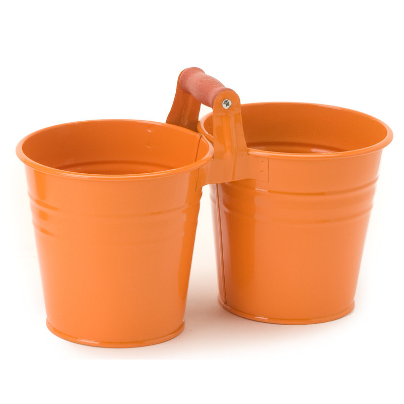 Kilroot Metal Pot Planter, Tangerine, 1