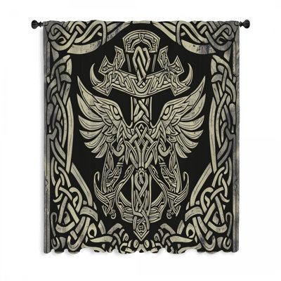 Celtic Window Curtains, Symbol Blockout & Sheer Curtains - 1 Panel