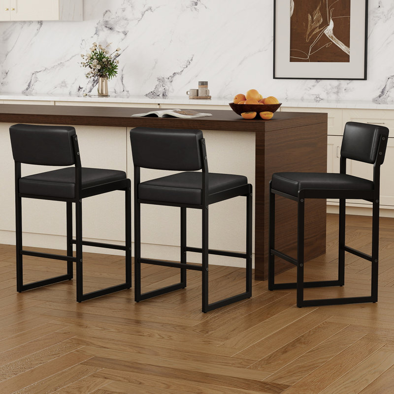 Tabourets de bar à hauteur de comptoir moderne avec tabourets de comptoir rembourrés avec structure en métal robuste