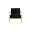Fauteuil Mid-Century noir moderne avec cadre ouvert avec revêtement en velours, finition et douceur pour une chambre à coucher ou un salon confortable, conception d'appoint de 25,39 lb de poids, chambre à coucher rembourrée confortable, 29,63 po-1383071242