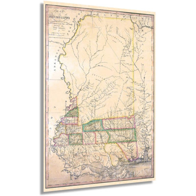 Vintage 1820 Map Of Mississippi - Unframed Print