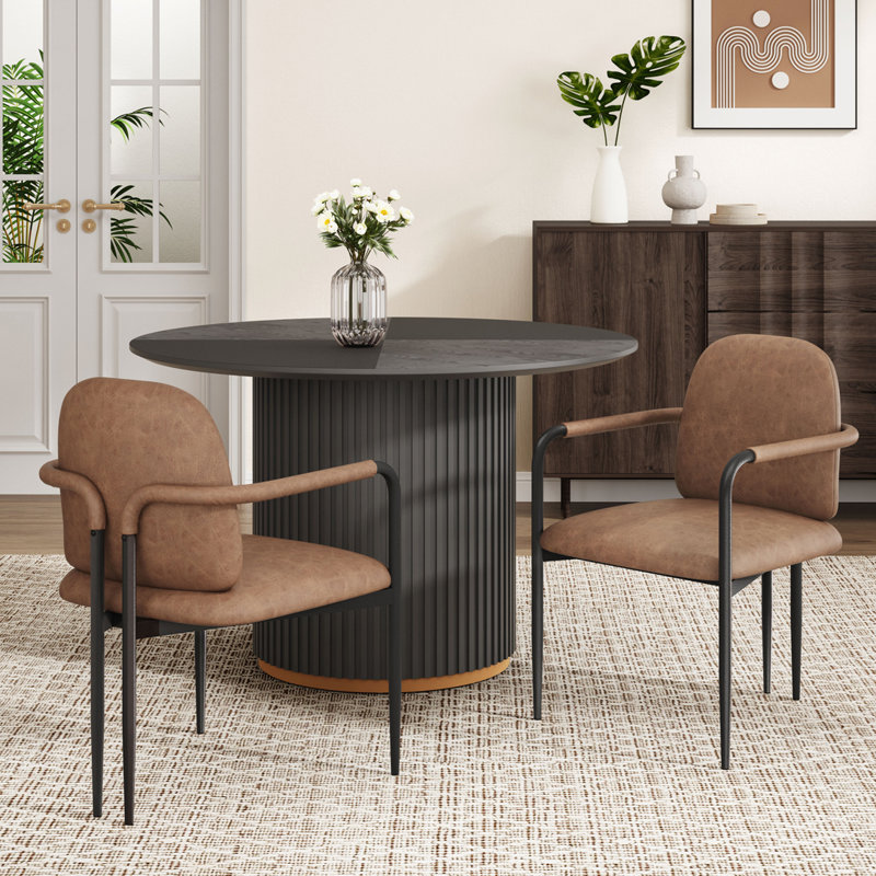 Chaises de cuisine, Brun, Noir