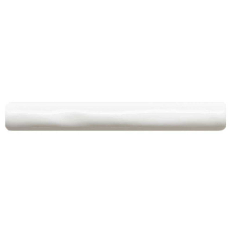 Carreau de crayon en céramique polie Talavera 1 po x 6 po, Blanc