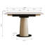 Table de salle à manger avec base en acier inoxydable recouverte de cuir pour la cuisine, petits appartements-129215519